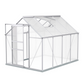 8' L x 6' W Walk-In Polycarbonate Greenhouse: Includes Roof Vent and Sliding Doors, Aluminum Frame - Ideal for Outdoor Gardens and Backyards