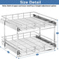 LOVMOR 2 Tier Individual Pull Out Cabinet Organizer 30" W x 21½" D, Slide Out Kitchen Cabinet Storage Sliding Shelves