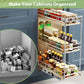 LOVMOR Pull Out Spice Rack for Narrow Cabinet (5½" W X 21" D),3 Tier Slide Out Cabinet Organizer and Pull Out Shelves Under Cabinet Storage for Kitchen, Chrome