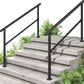 Hausvita LOVMOR 2 Pack 2 Step Handrails for Outdoor Steps, Safety Outdoor Hand Rails for Exterior Steps, Black Wrought Iron Stair Railing Kit (1-2 Steps Handrail)