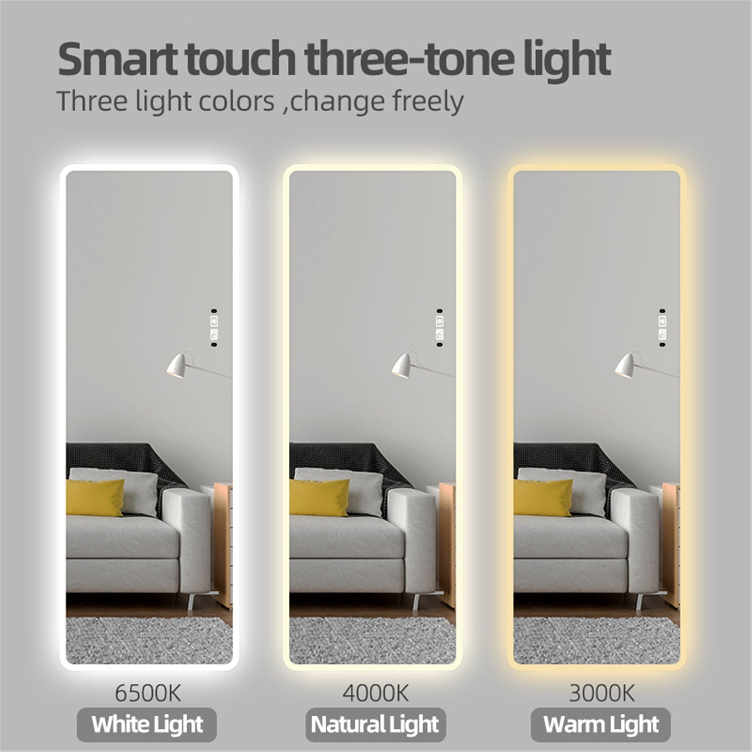 Full Length Backlit Mirror Lighted Vanity Body Induction Mirror