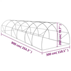 Large Greenhouse - 290.6 sq ft (354.3" x 118.1" x 78.7") for Extensive Gardening