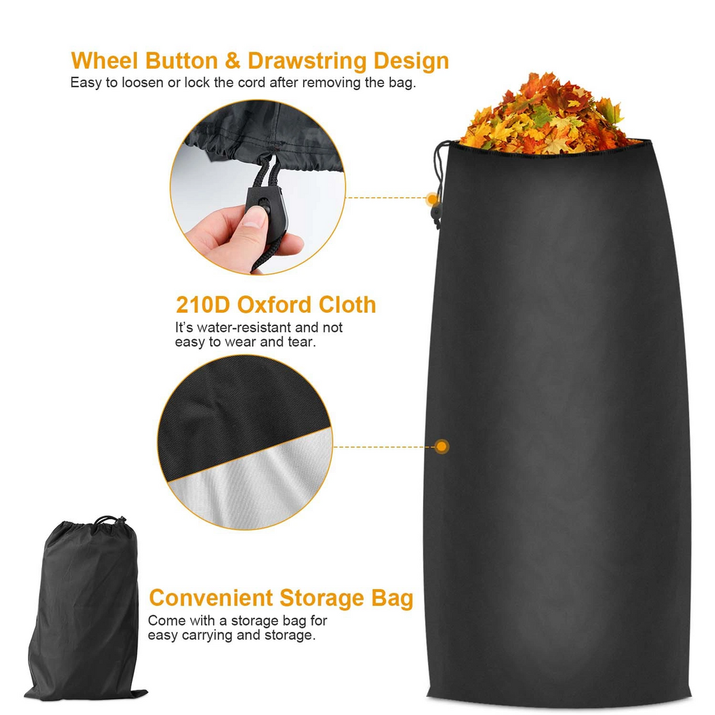 54 Cubic Feet Lawn Tractor Leaf Bag: Standard Garden Waste Collection System with 112-Inch Opening
