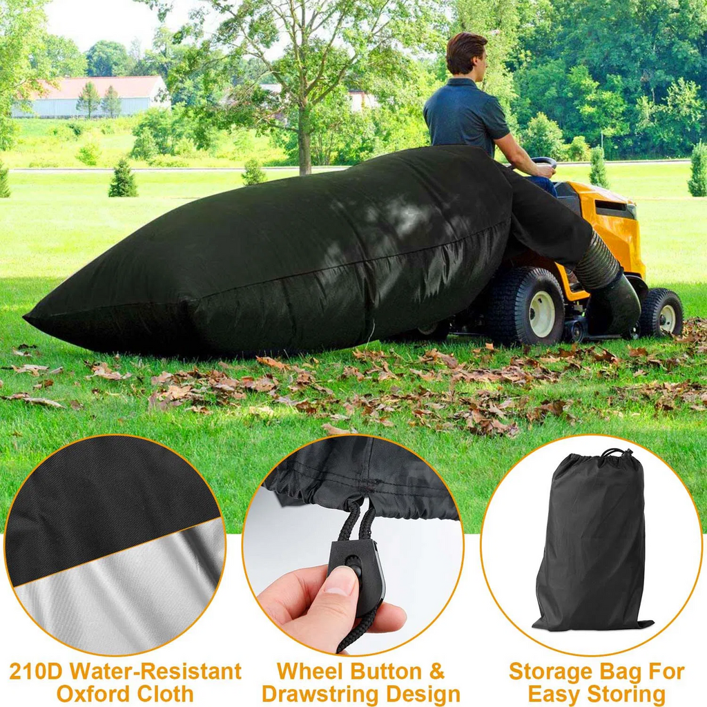 54 Cubic Feet Lawn Tractor Leaf Bag: Standard Garden Waste Collection System with 112-Inch Opening
