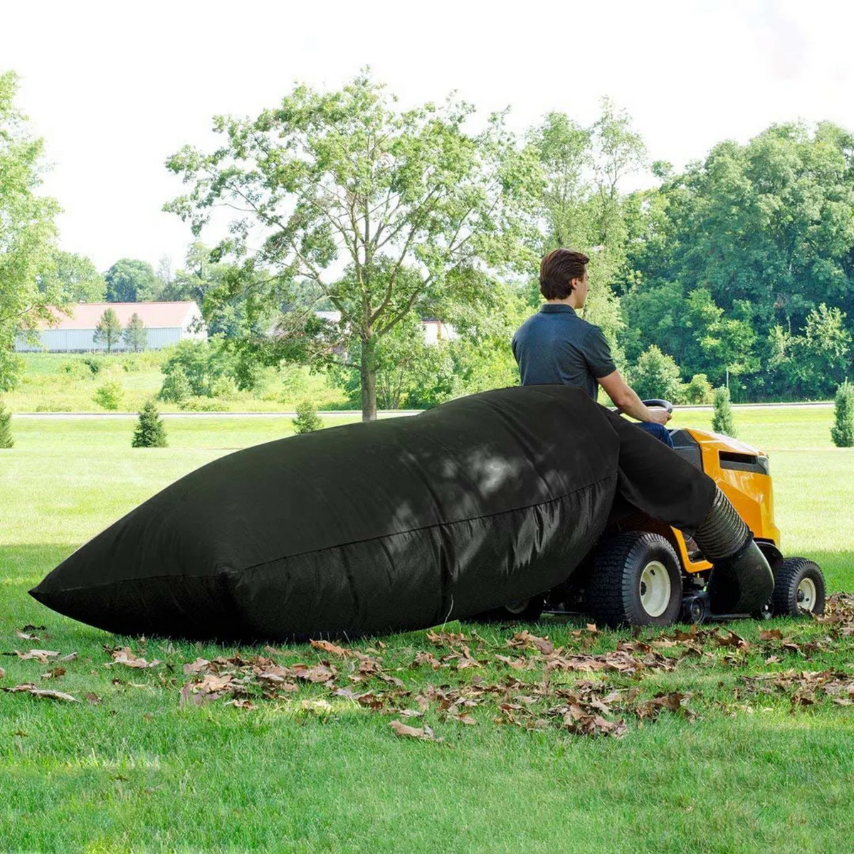 54 Cubic Feet Lawn Tractor Leaf Bag: Standard Garden Waste Collection System with 112-Inch Opening