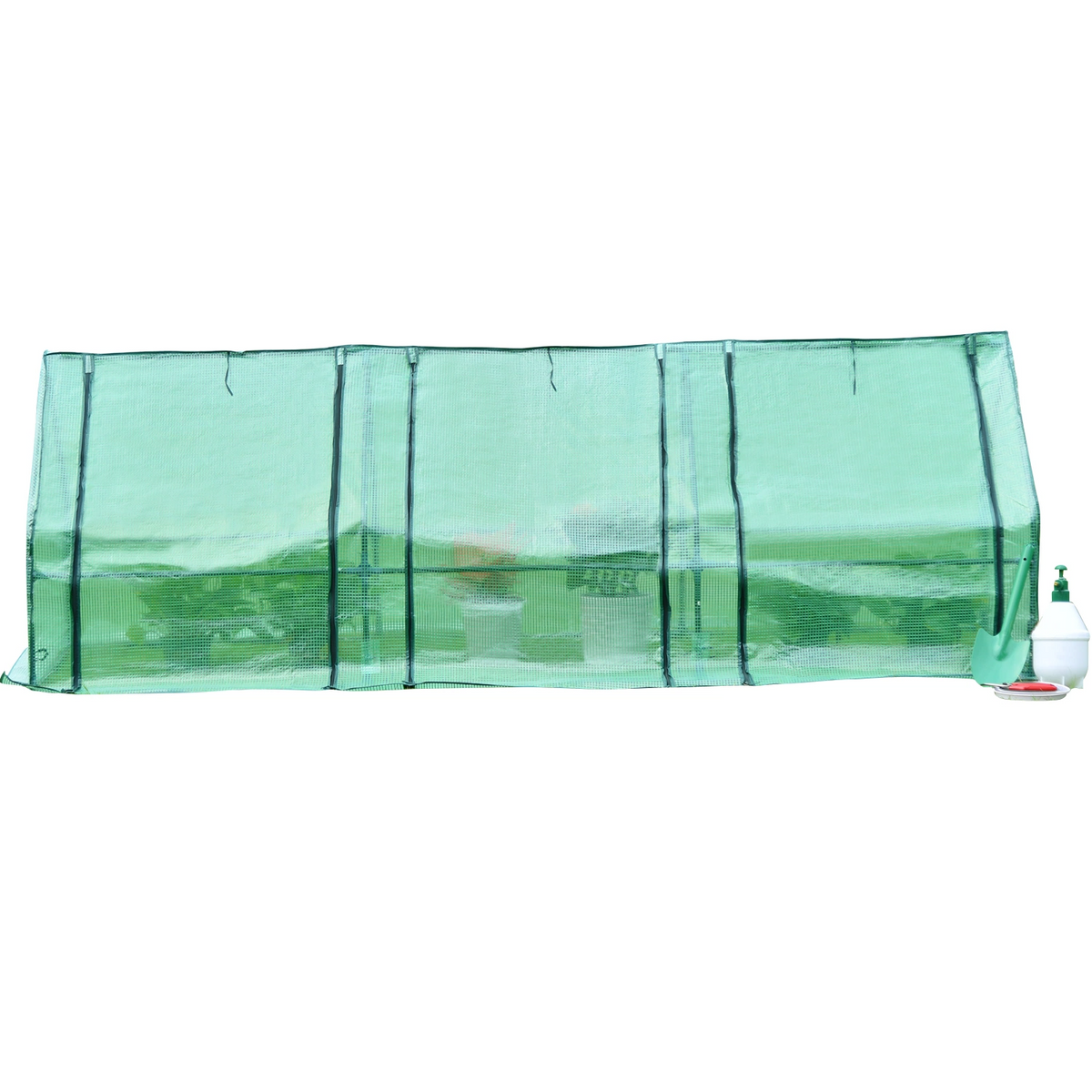 Compact Outdoor Mini Greenhouse - Three-Section Conservatory for Plant Protection and Growth