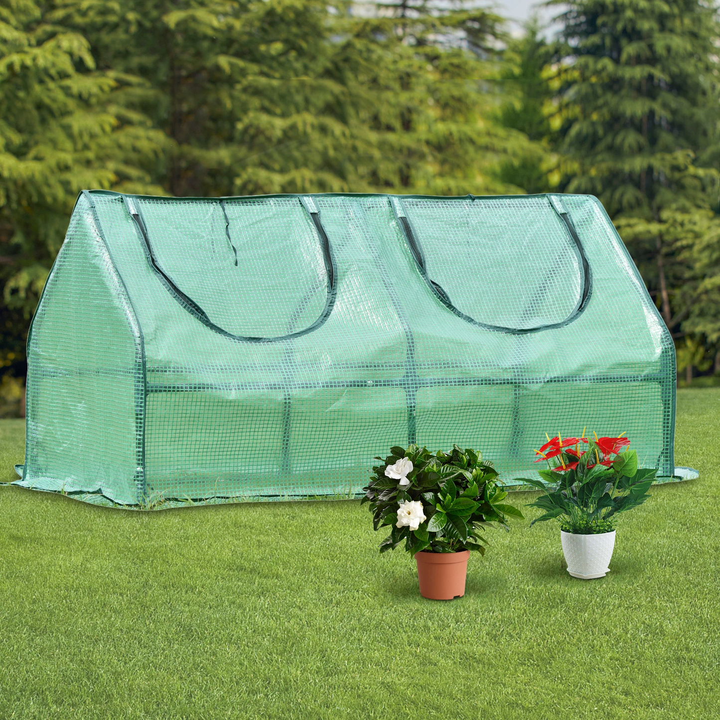 Outdoor Mini Greenhouse with Round Entrance - Protective Conservatory for Plants
