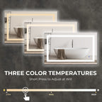 Frameless Frosted Square Led Bathroom Mirrors with Dimmable Lights