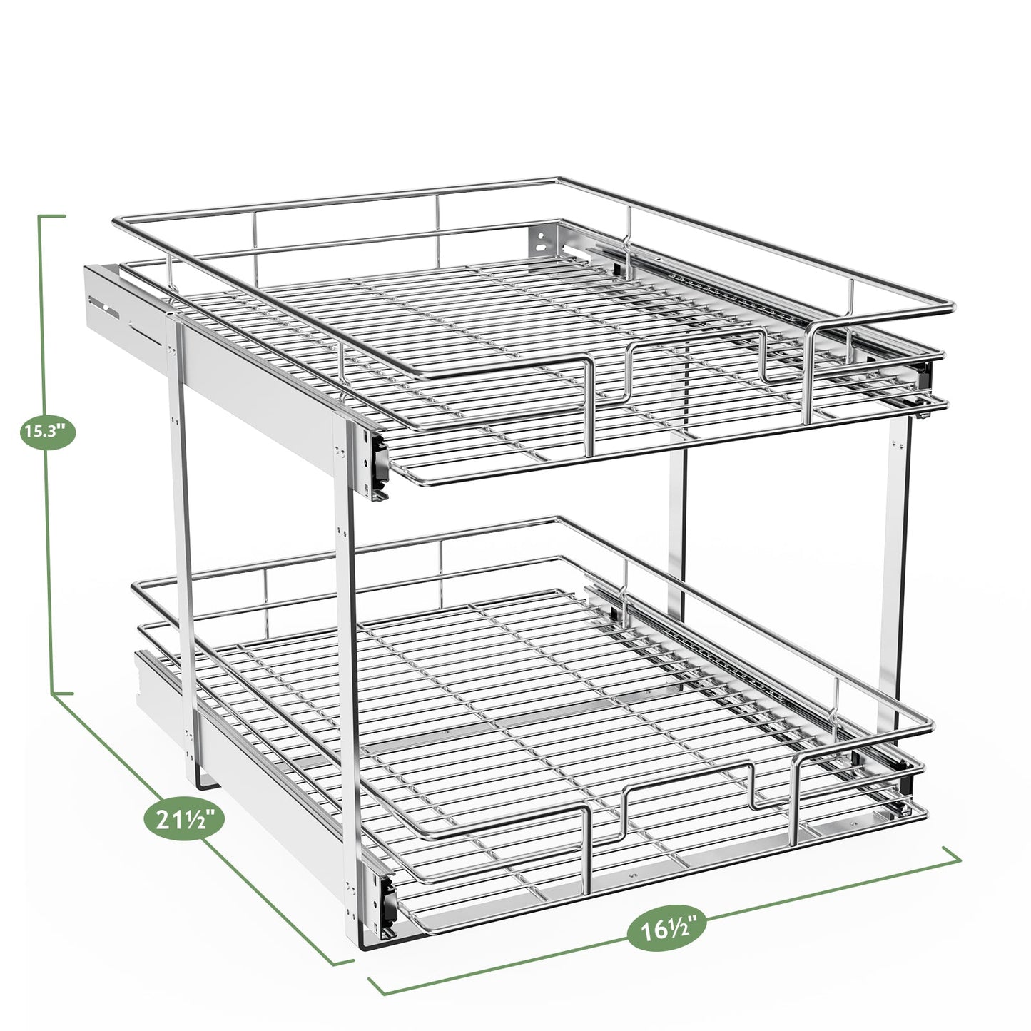 2 Tier Individual Pull Out Drawers For Kitchen Cabinets