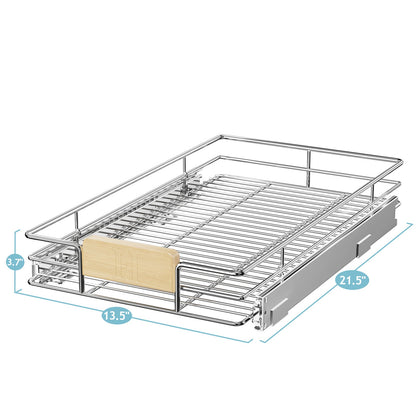 1 Tier Pull Out-Drawers For Kitchen Cabinet With Wooden Handle