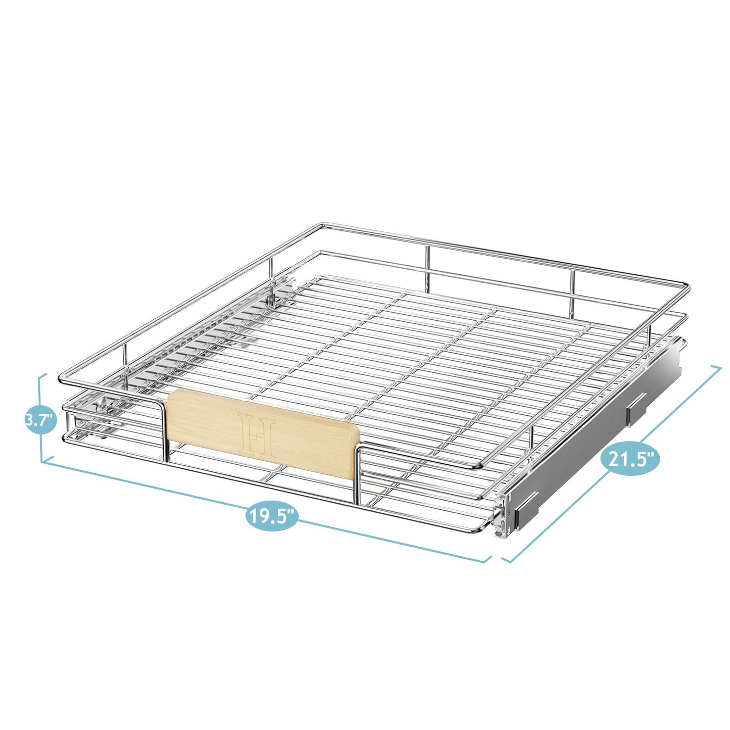 1 Tier Pull Out-Drawers For Kitchen Cabinet With Wooden Handle