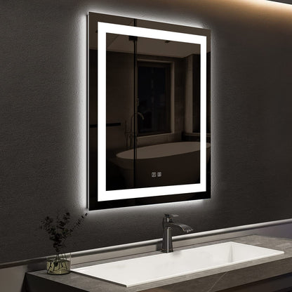 Frameless Frosted Square Led Bathroom Mirrors with Dimmable Lights