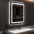 Frameless Frosted Square Led Bathroom Mirrors with Dimmable Lights