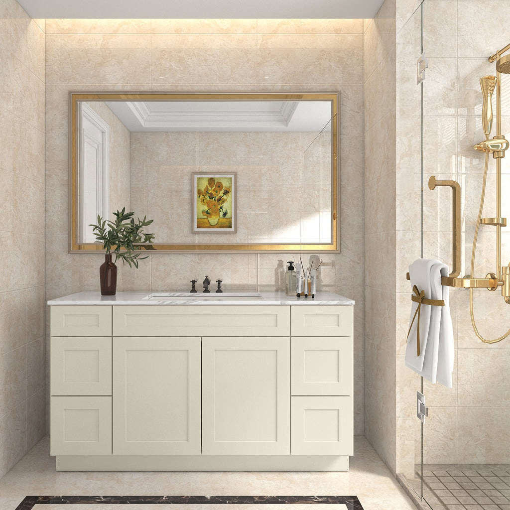 21"D Birch Solid Wood X48"W X 21"D X 34-1/2"H Bath Vanity Sink Drawer Cabinet without Top VDDB48