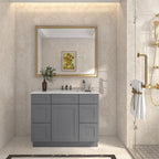 21"D Birch Solid Wood X 42"W X 34-1/2"H Bath Vanity Double Drawer Cabinet without Top VDDB42