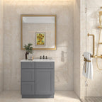 21"Dx30"Wx34-1/2"H Birch Solid Wood Bath Vanity Cabinet without Top V3021DL