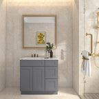21"Dx36"Wx34-1/2"H Birch Solid Wood Bath Vanity Cabinet without Top V3621DR