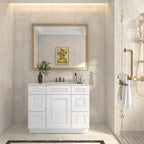 21"D Birch Solid Wood X 42"W X 34-1/2"H Bath Vanity Double Drawer Cabinet without Top VDDB42