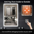 Frameless Rectangular Led Bathrooms Mirrors with Dimmable Lights