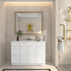 21"D Birch Solid Wood X 60"W X 34-1/2"H Bath Vanity Double Drawer Cabinet without Top VDDB60