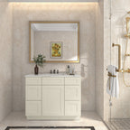 21"D Birch Solid Wood X 42"W X 34-1/2"H Bath Vanity Double Drawer Cabinet without Top VDDB42
