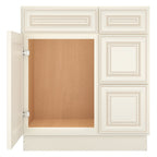 21"Dx30"Wx34-1/2"H Birch Solid Wood Bath Vanity Cabinet without Top V3021DR