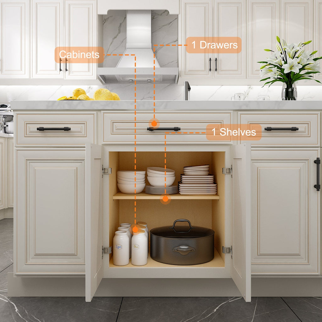 24"D Birch Solid Wood X 27"W X 34-1/2"H Base Kitchen Cabinet B27
