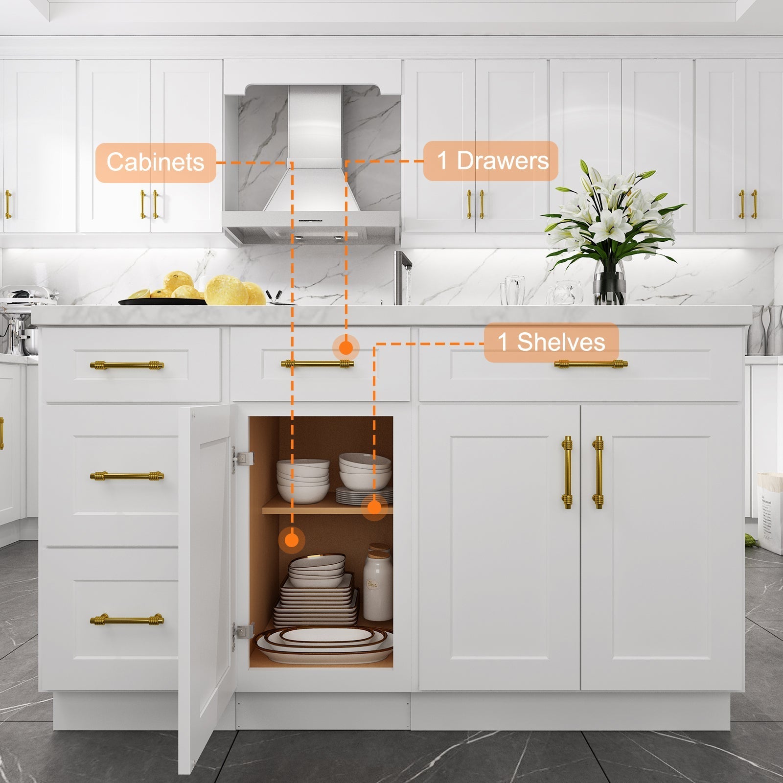 24"D Birch Solid Wood X 18"W X 34-1/2"H Base Kitchen Cabinet B18