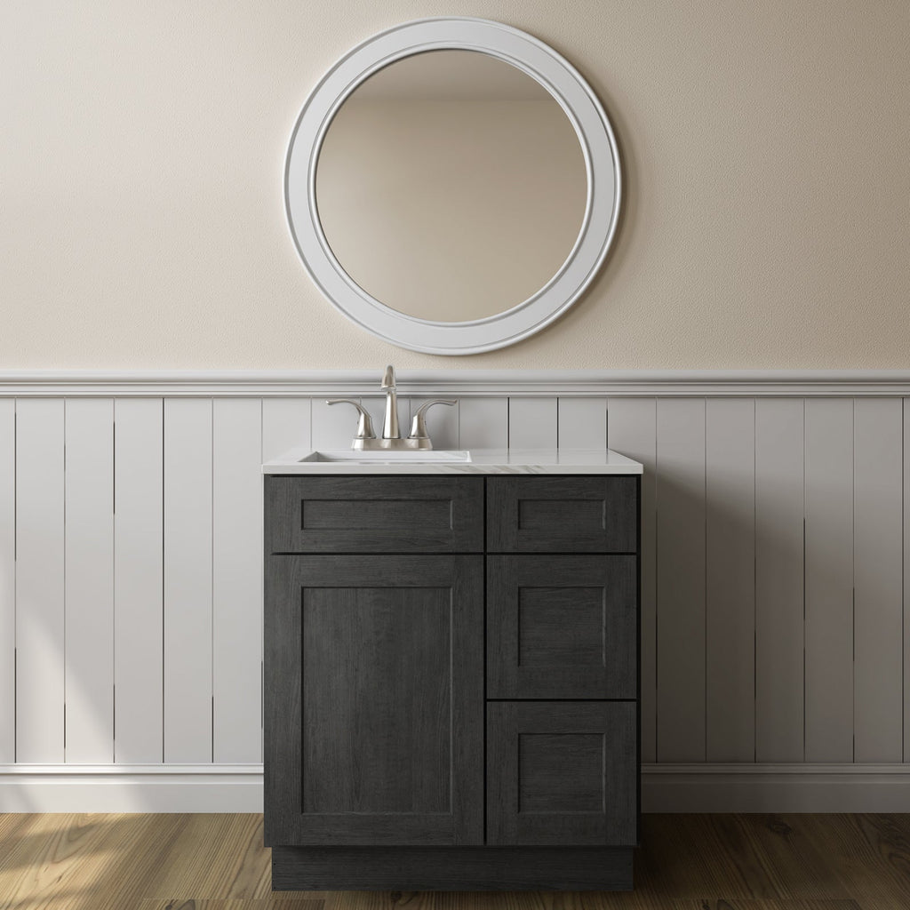 21"Dx30"Wx34-1/2"H Birch Solid Wood Bath Vanity Cabinet without Top V3021DR