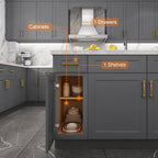 24"D Birch Solid Wood X 12"W X 34-1/2"H Base Kitchen Cabinet B12