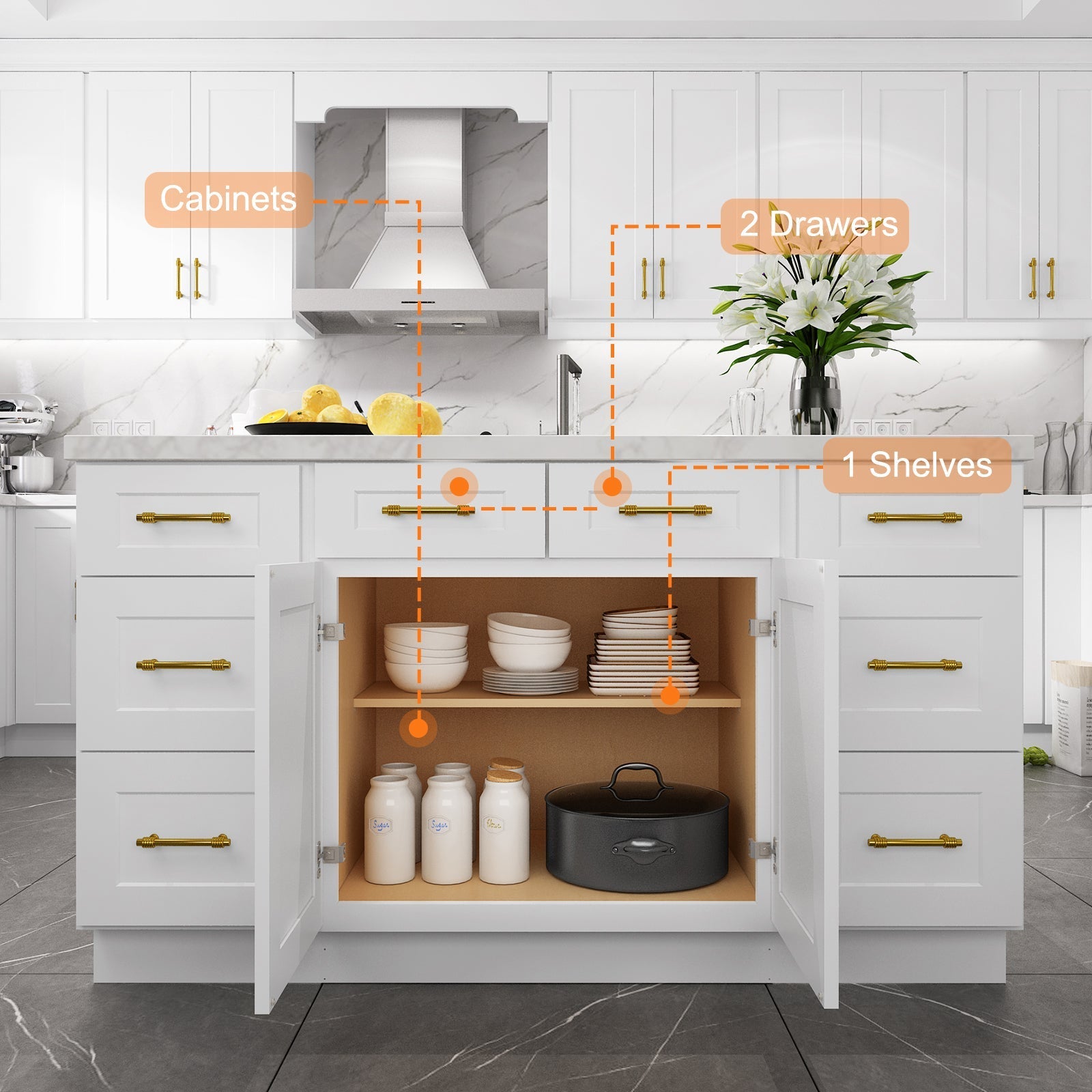 24"D*36"W*34.5"H Birch Solid Wood Base Kitchen Cabinet B36