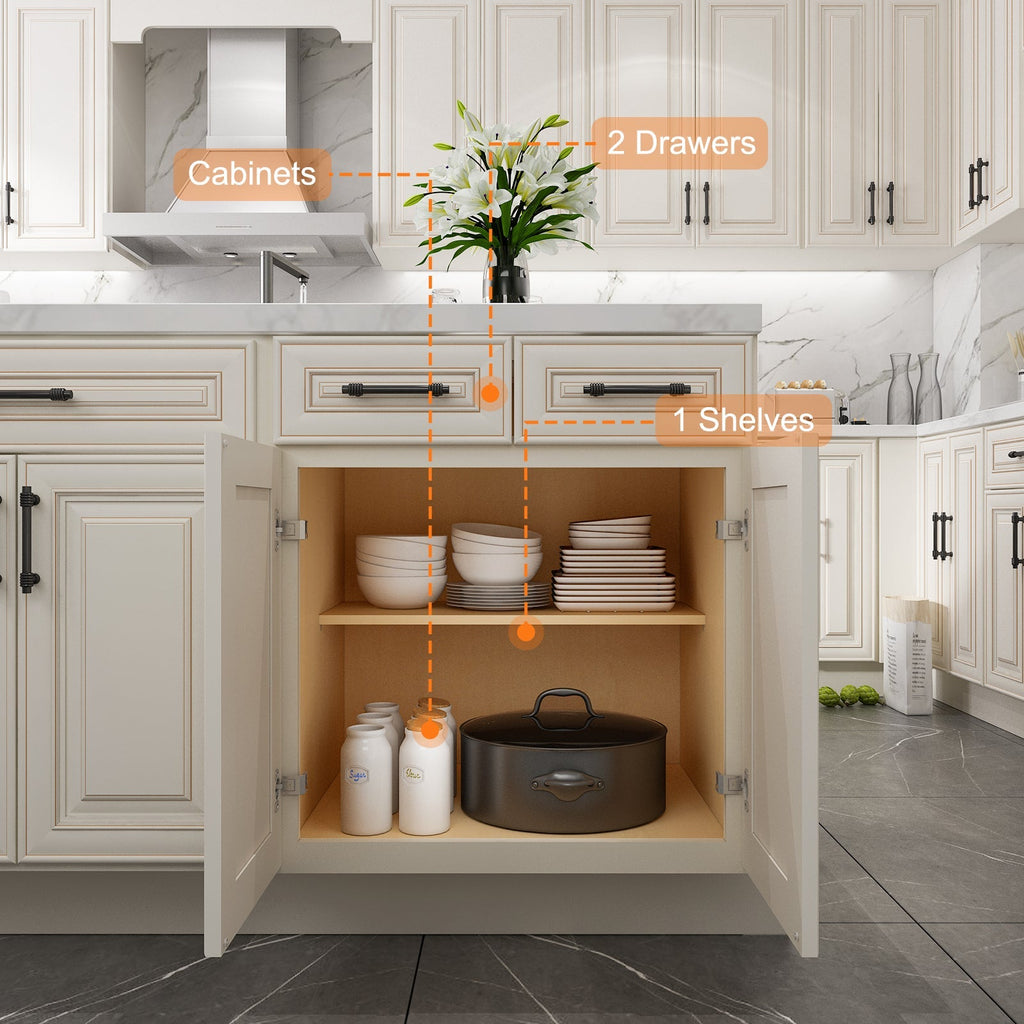 24"D*36"W*34.5"H Birch Solid Wood Base Kitchen Cabinet B36
