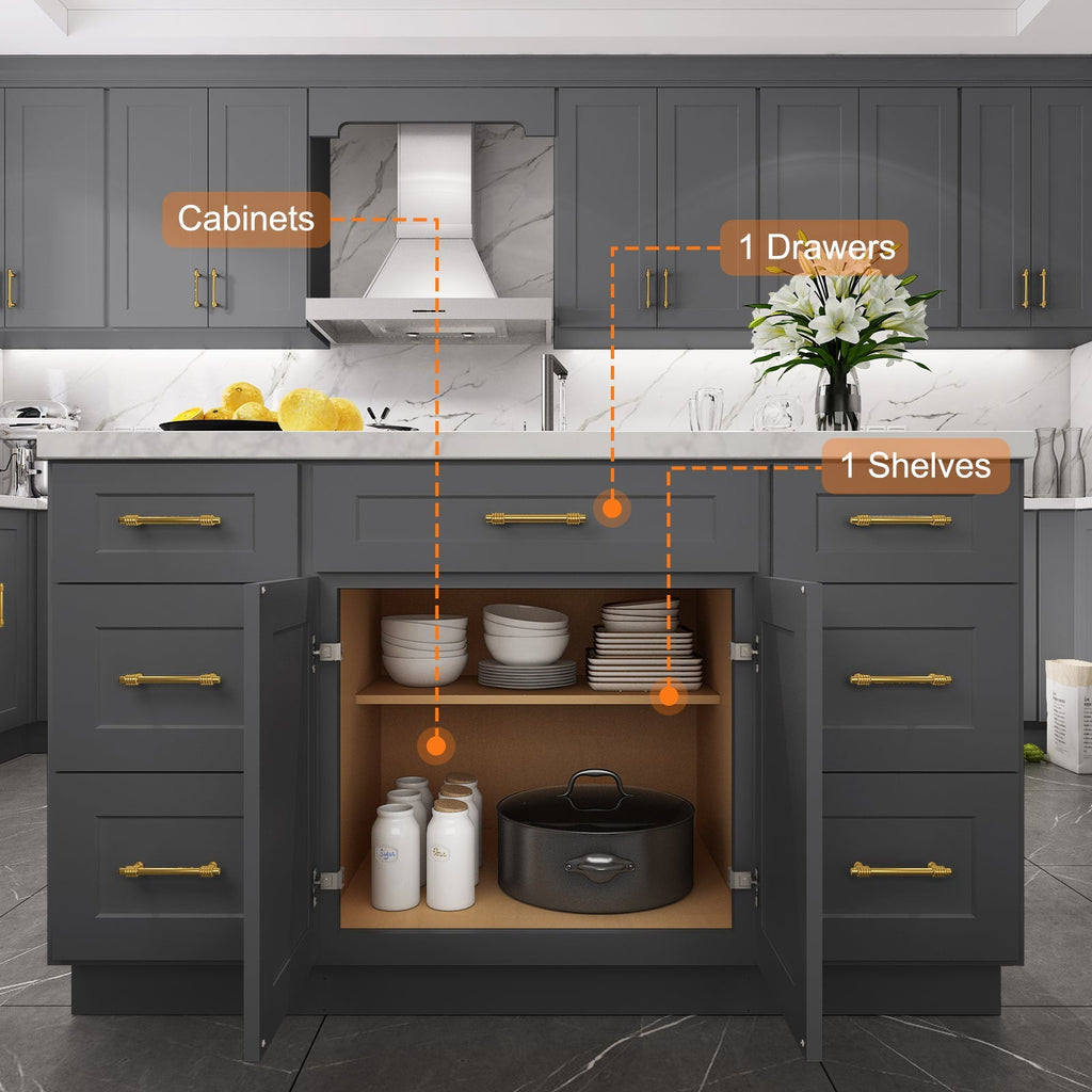 24"D Birch Solid Wood X 27"W X 34-1/2"H Base Kitchen Cabinet B27
