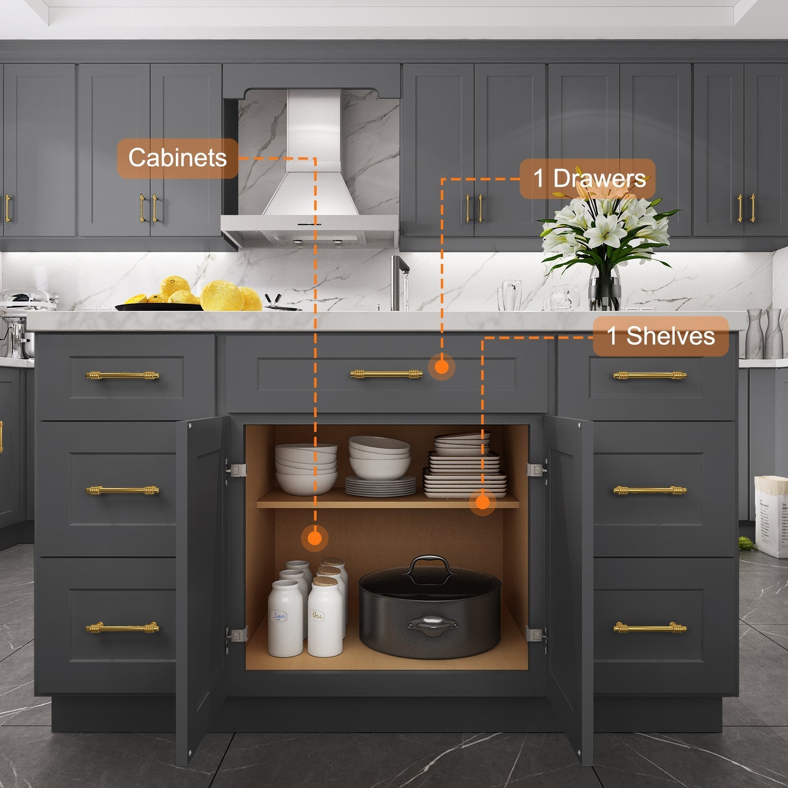 24"D Birch Solid Wood X 27"W X 34-1/2"H Base Kitchen Cabinet B27