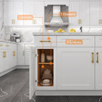 24"D Birch Solid Wood X 12"W X 34-1/2"H Base Kitchen Cabinet B12