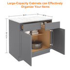 24"D*36"W*34.5"H Birch Solid Wood Base Kitchen Cabinet B36