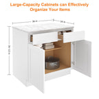 24"D*36"W*34.5"H Birch Solid Wood Base Kitchen Cabinet B36