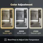 Frameless Rectangular Led Bathrooms Mirrors with Dimmable Lights