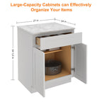 24"D Birch Solid Wood X 27"W X 34-1/2"H Base Kitchen Cabinet B27