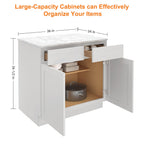 24"D*36"W*34.5"H Birch Solid Wood Base Kitchen Cabinet B36