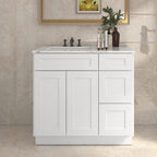 21"Dx36"Wx34-1/2"H Birch Solid Wood Bath Vanity Cabinet without Top V3621DR