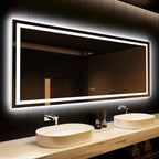 Frameless Frosted Square Led Bathroom Mirrors with Dimmable Lights Lager