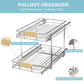 2 Tier Pull Out Drawers For Kitchen Cabinets with Wooden Handle