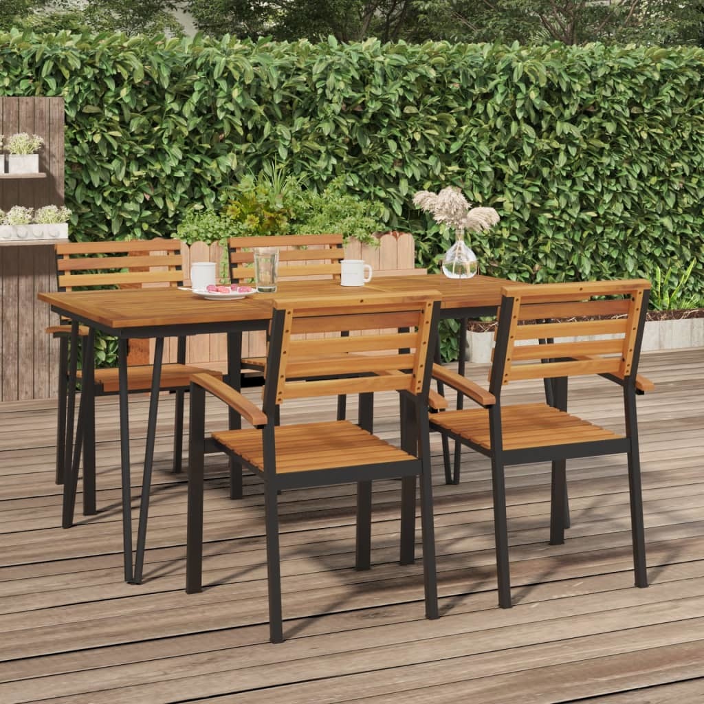 Patio Table with Hairpin Legs 55.1"x31.5"x29.5" Solid Wood Acacia