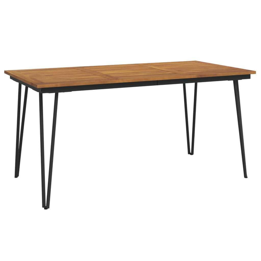 Patio Table with Hairpin Legs 55.1"x31.5"x29.5" Solid Wood Acacia