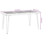 Patio Table with Hairpin Legs 55.1"x31.5"x29.5" Solid Wood Acacia