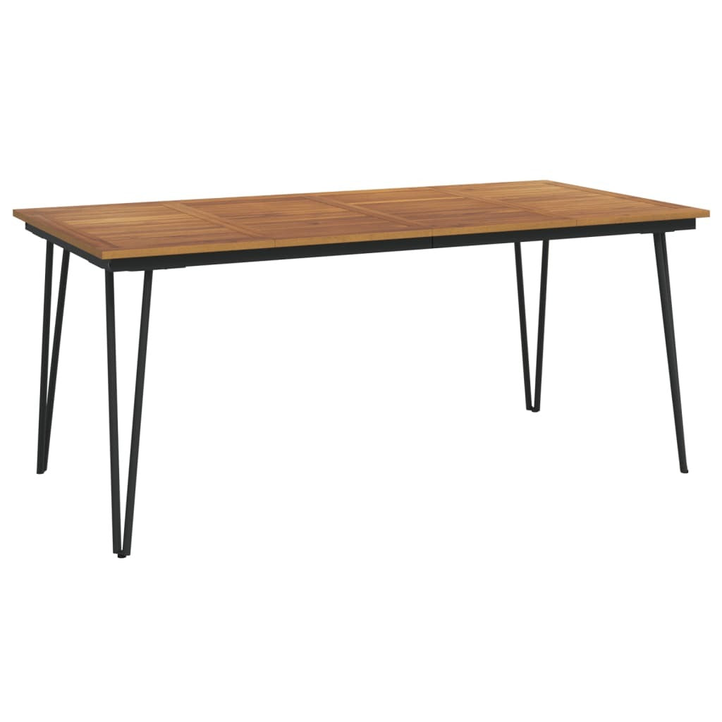 Patio Table with Hairpin Legs 55.1"x31.5"x29.5" Solid Wood Acacia