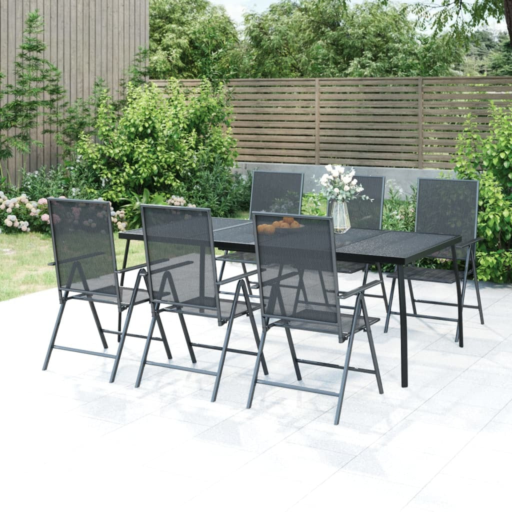 Patio Table Anthracite 65"x31.5"x28.3" Steel Mesh