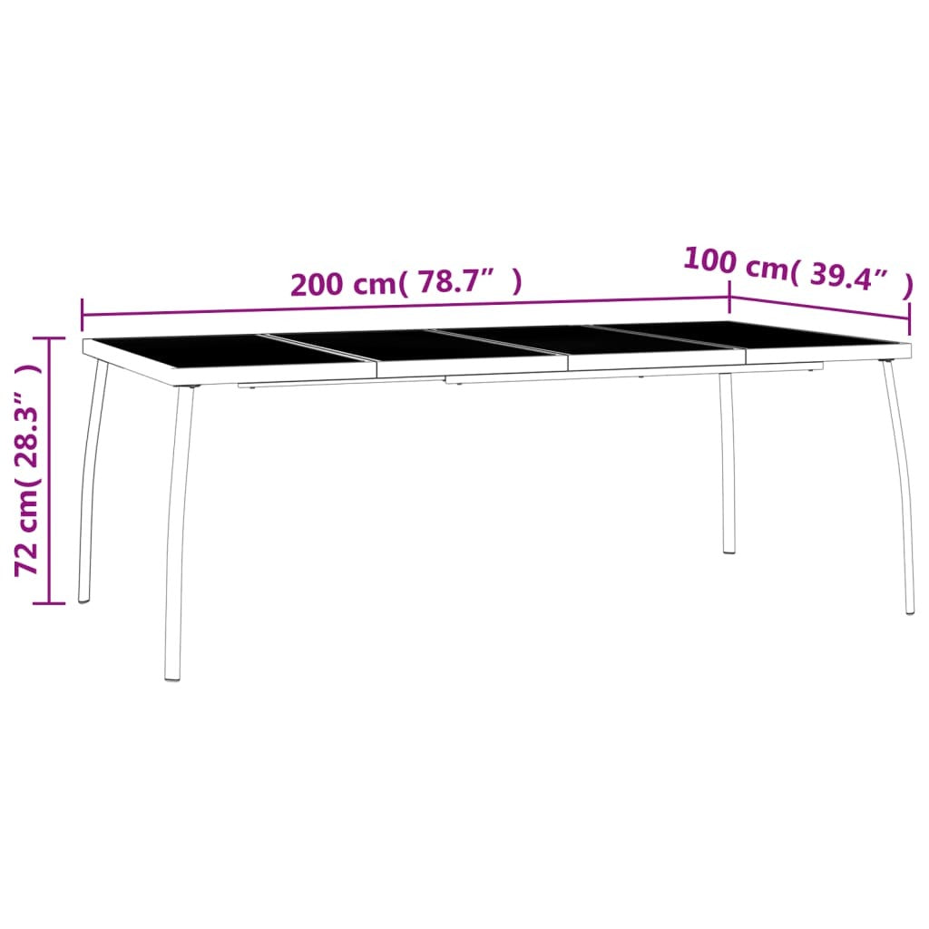 Patio Table Anthracite 65"x31.5"x28.3" Steel Mesh
