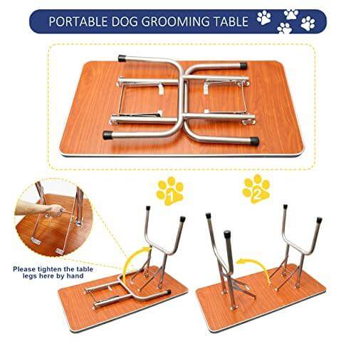 Lovmor Dog Grooming Table with Arm Noose Mesh Tray LOVMOR